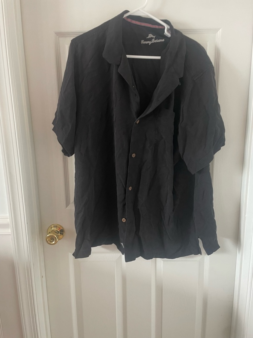 Tommy Bahama Black Short-Sleeve Button-Up Shirt Jacket - Lightweight